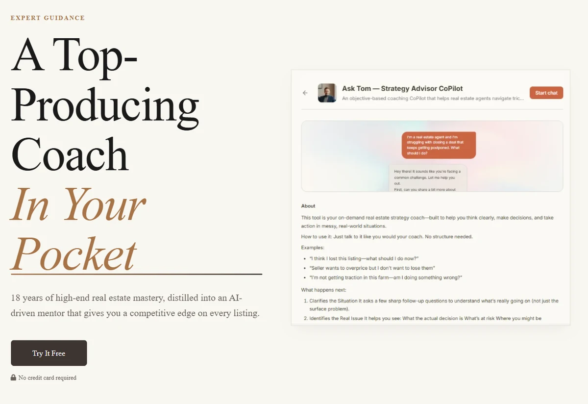 Listing Launch Plan Generator landing page